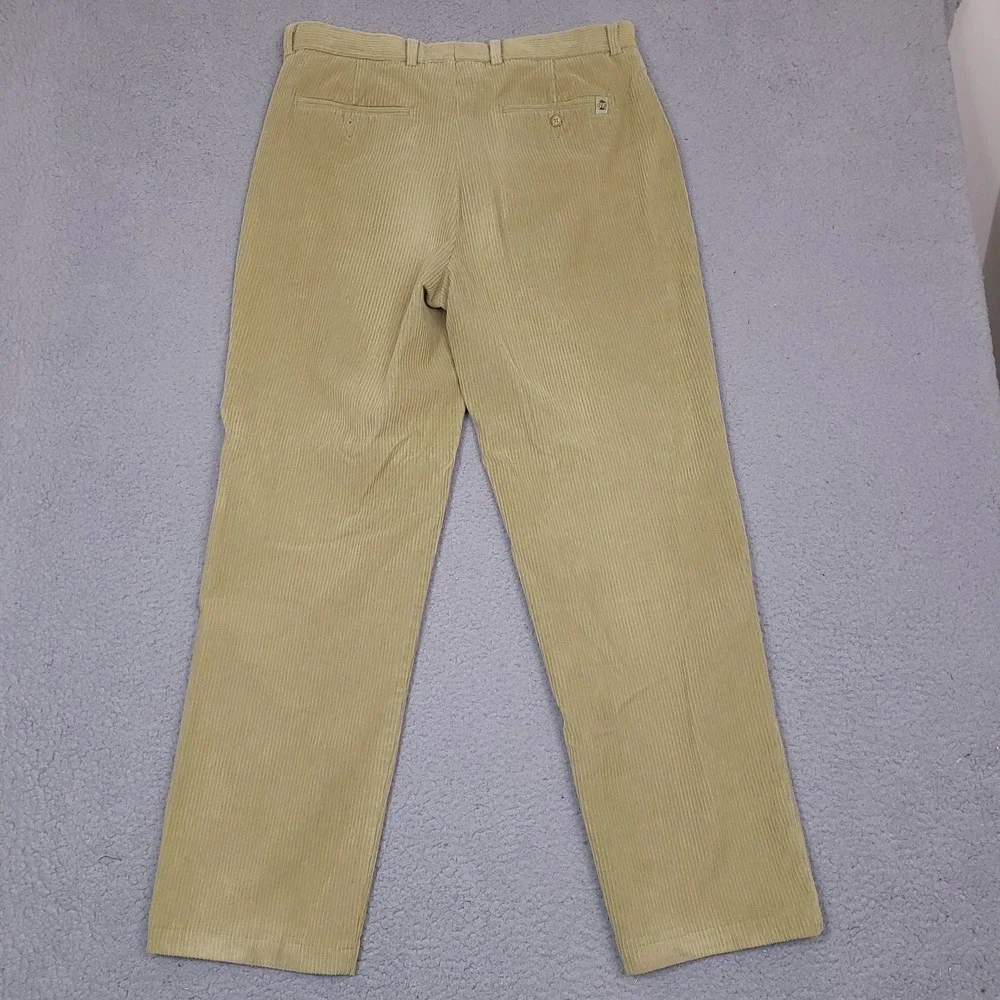 Tommy Bahama Pants Mens 35x32 Brown‎ Tan Silk Blend Corduroy Flat Front Chino